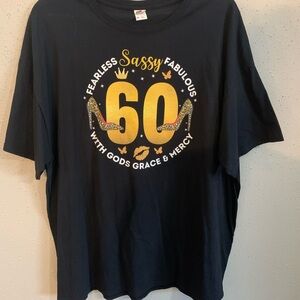 3xl 60th birthday black T-shirt, EUC